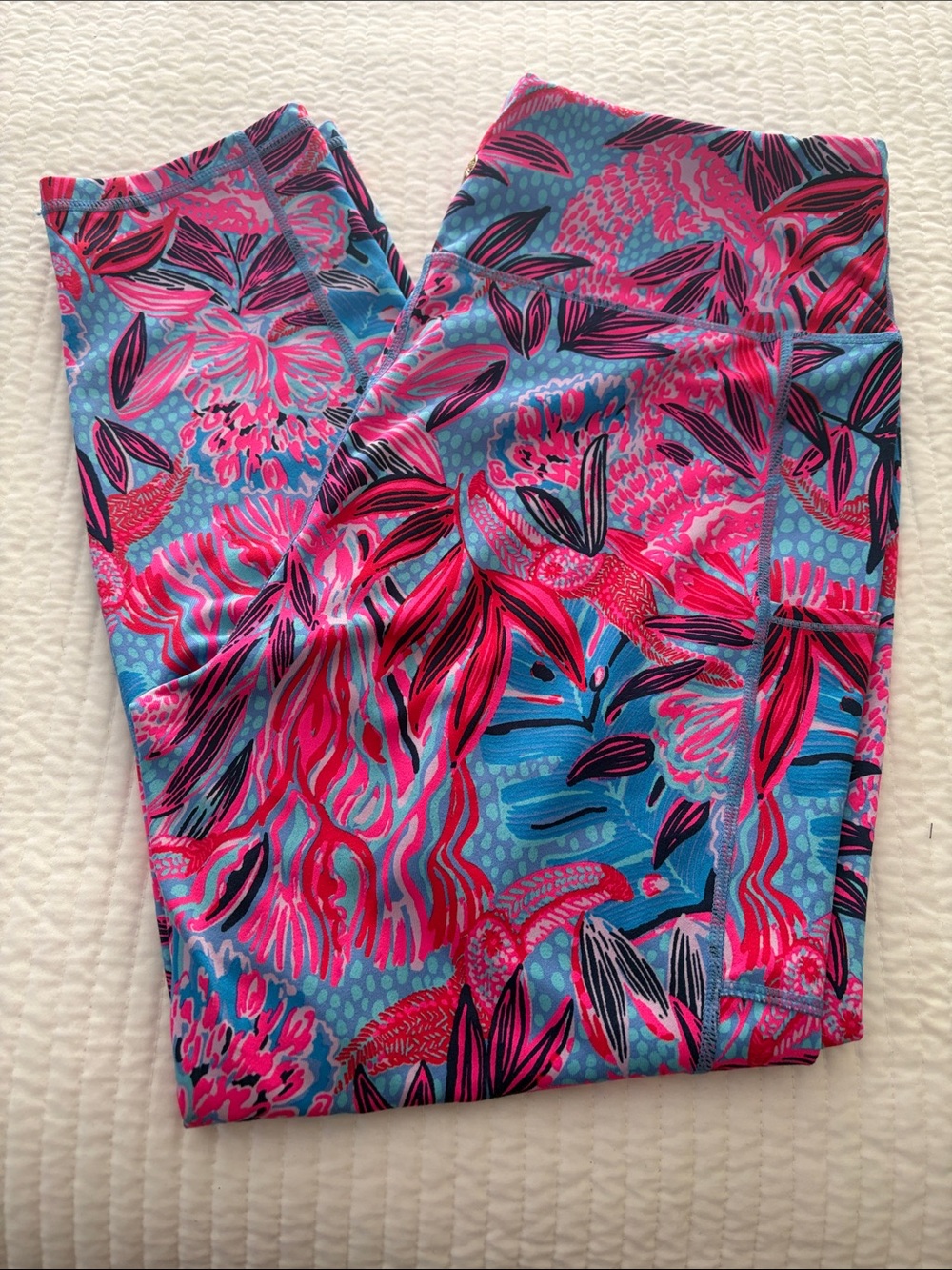 Lilly Pulitzer Pink & Blue Floral Women's Leggings